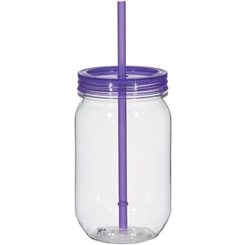 25 Oz. Mason Jar With Matching Straw
