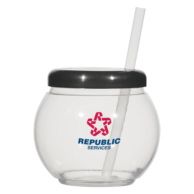 20 Oz. Fish Bowl Cup With Straw