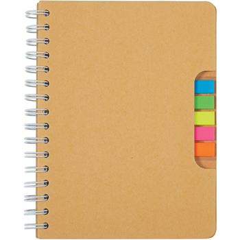 Eco Spiral Notebook With Pen And Sticky Flags
