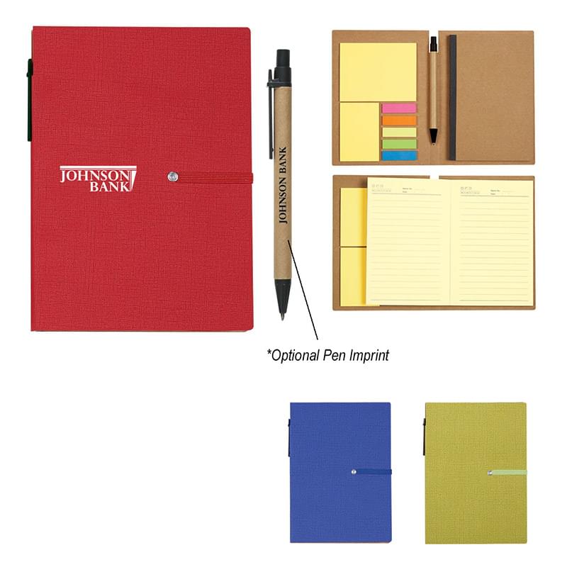 Notebook With Sticky Notes And Pen