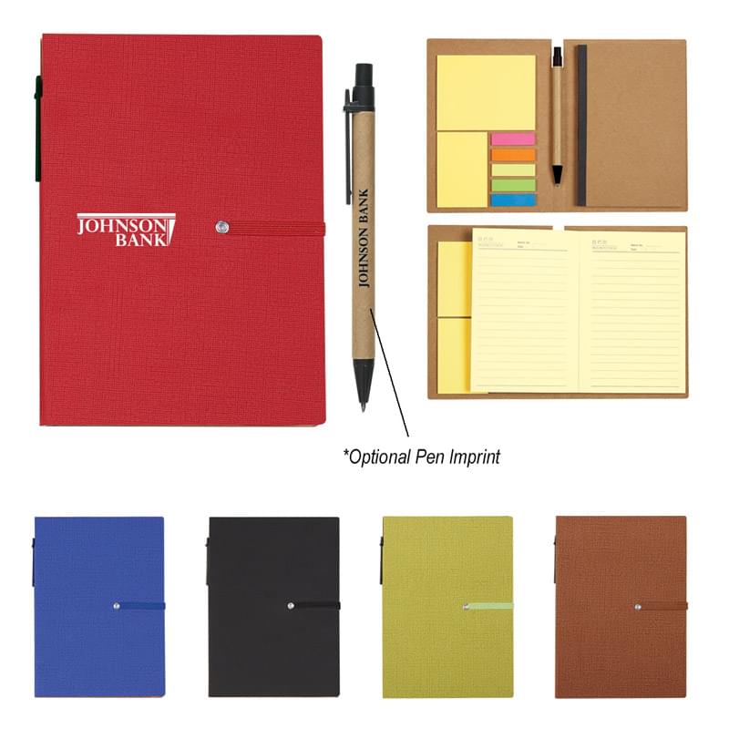 Notebook With Sticky Notes And Pen