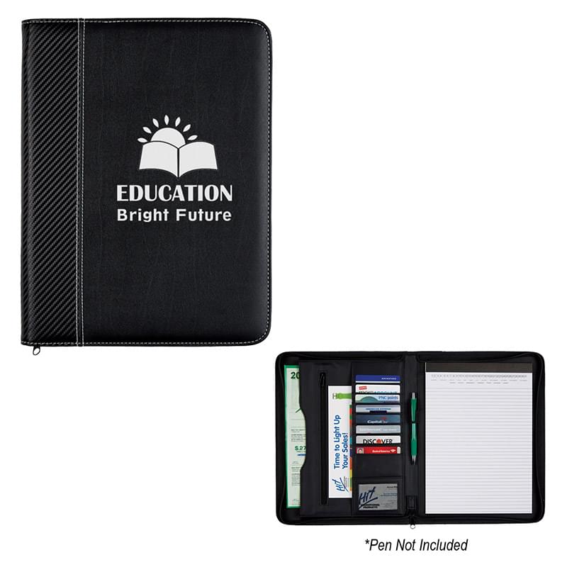 Carbon Fiber 8 ½" x 11" Zippered Portfolio