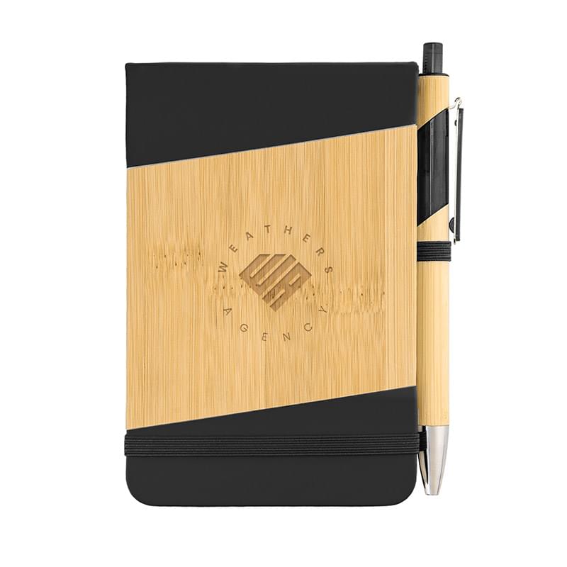 Bamboo Look Jotter & Pen