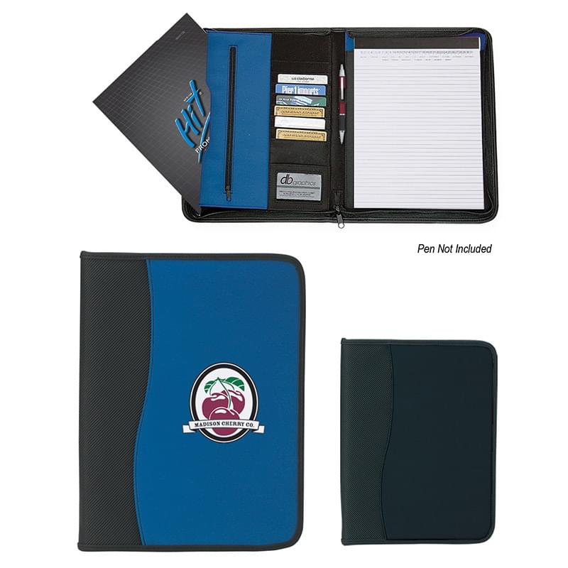 Large Microfiber Portfolio With Embossed Pvc Trim