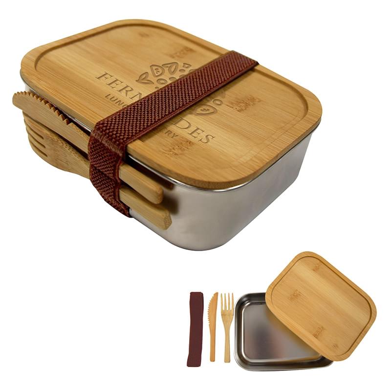 Sophisticate Stainless & Bamboo Bento Box