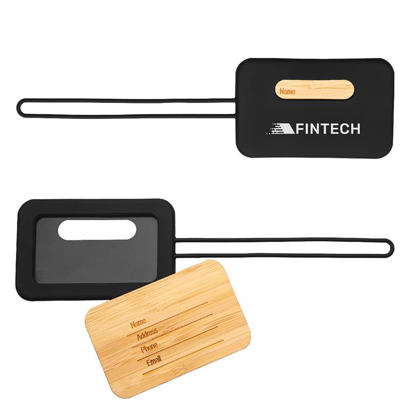 First Class Bamboo & Silicone Luggage Tag