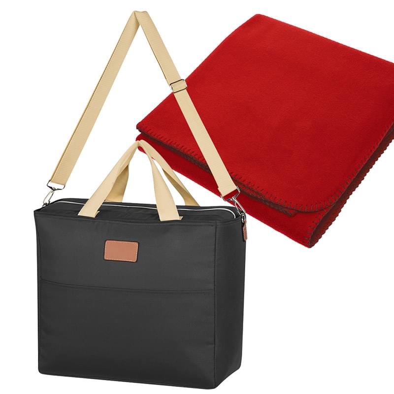 Tartan Cooler Bag With Fleece Blanket