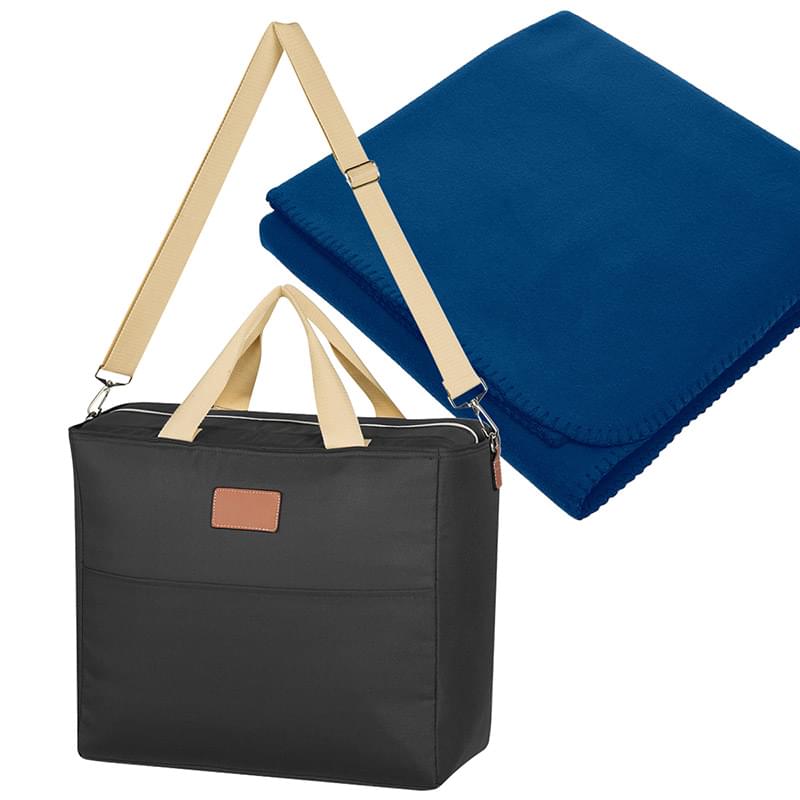 Tartan Cooler Bag With Fleece Blanket