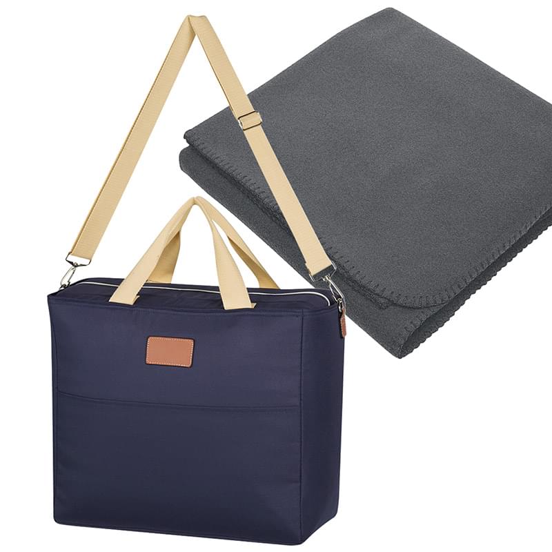 Tartan Cooler Bag With Fleece Blanket