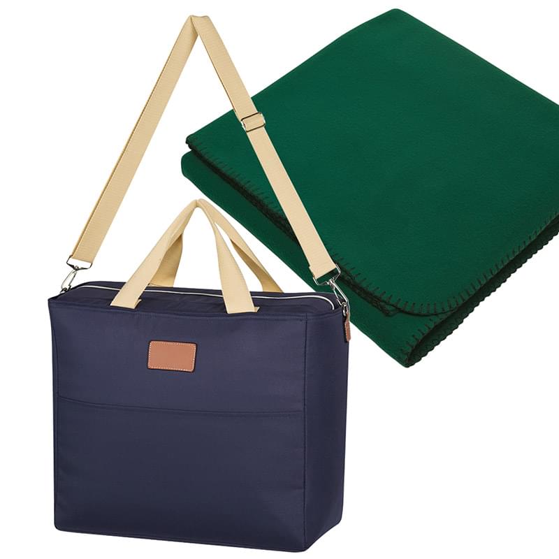 Tartan Cooler Bag With Fleece Blanket