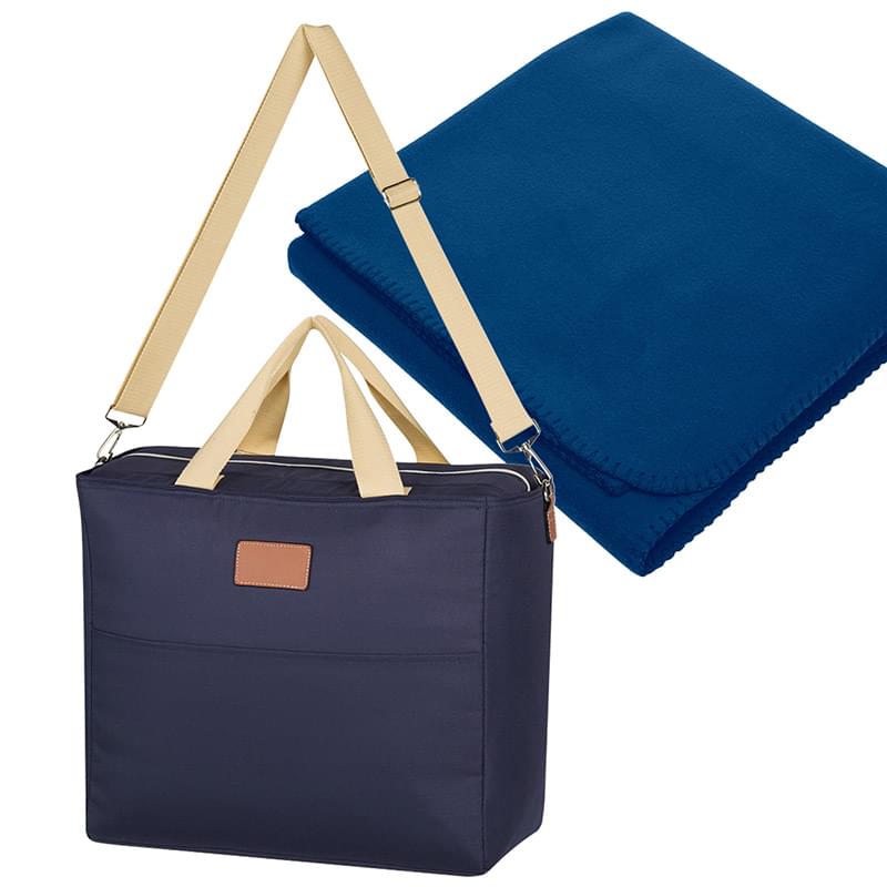 Tartan Cooler Bag With Fleece Blanket