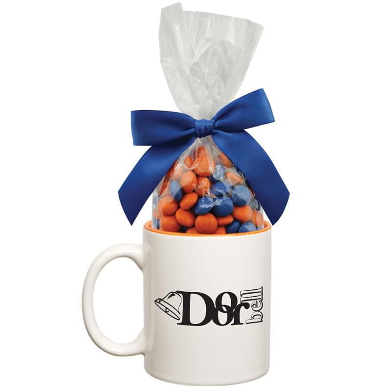 Ceramic Mug with Candy - Corporate Color Chocolates, Corporate Color Jelly Beans