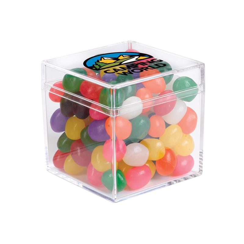 Cube Shaped Acrylic Container With Jelly Beans