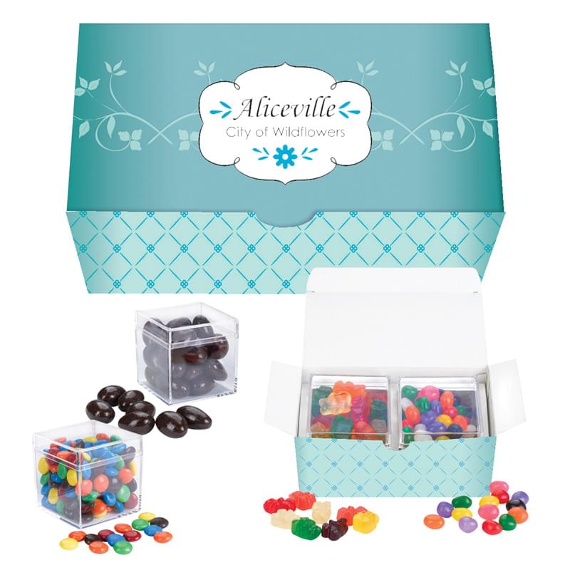 Cube Shaped Candy Set - Jelly Beans, Gummy Bears