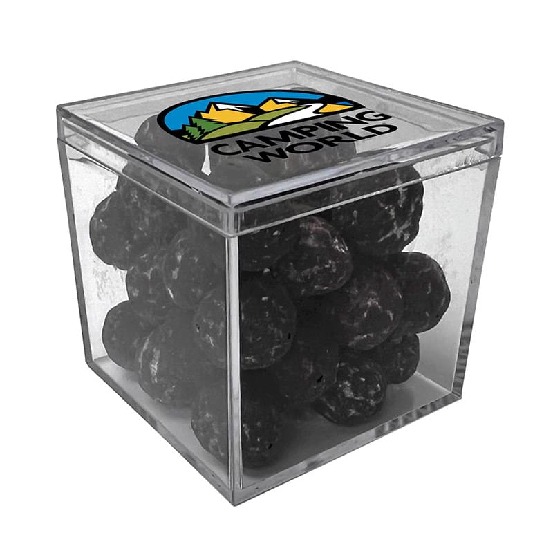 Cube Shaped Acrylic Container With Cookies And Cream