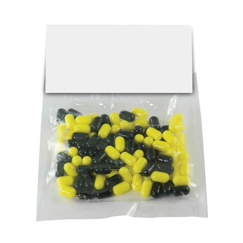 Candy Bag With Header Card (Large) - Corporate Color Chocolates, Corporate Color Jelly Beans