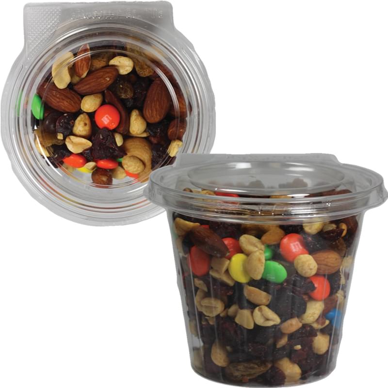 Safe-T-Fresh Round Container with Trail Mix, Granola, Hershey Kisses, Hershey Miniatures, Chocolate Pretzels