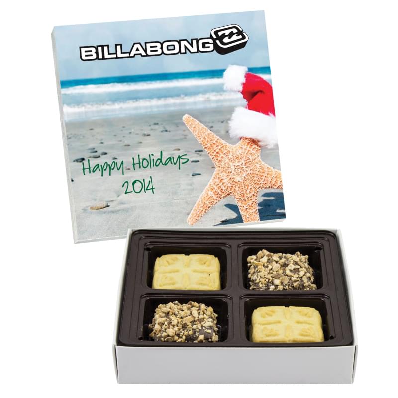 Square Custom Candy Box with Shortbread Cookies and Buttercrunch