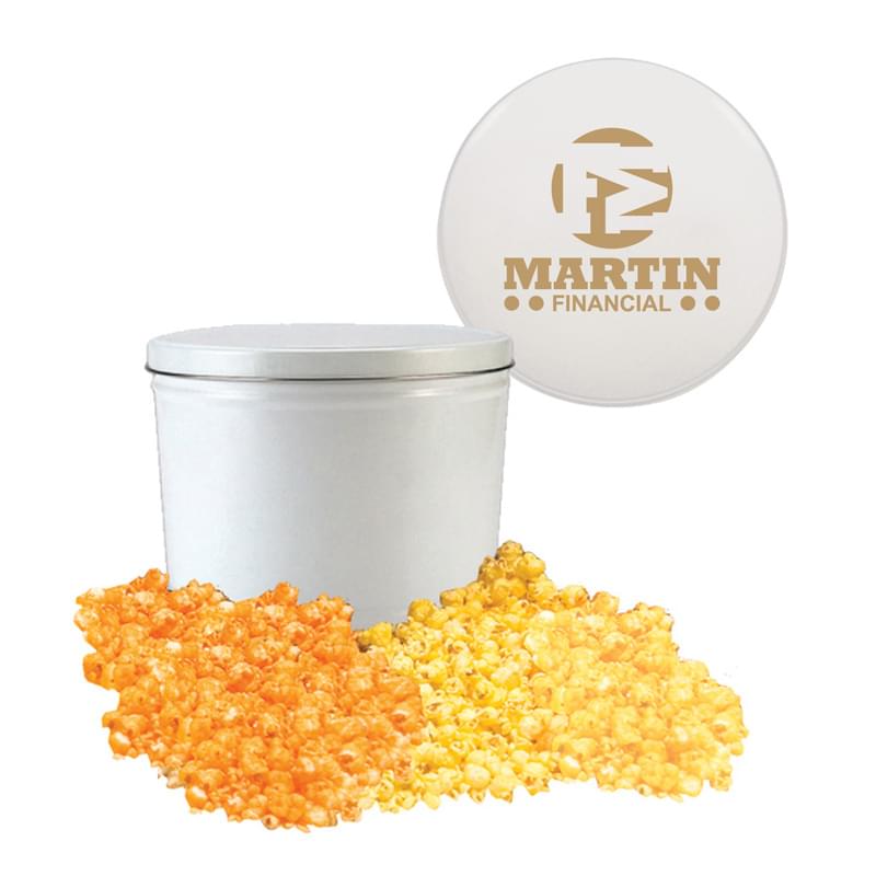 2 Gallon Popcorn Tins - Two Way - Butter and Cheese
