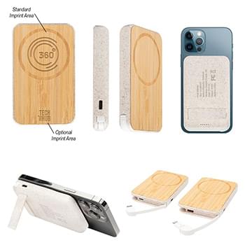 Mag Max Bamboo Wireless Charger Power Bank