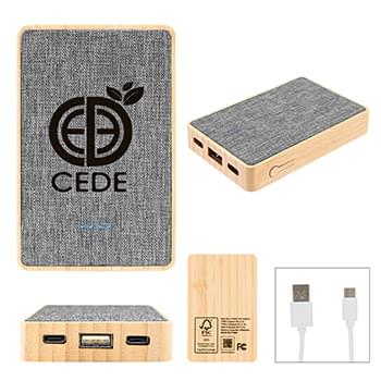 5000 mAh Bamboo & rPET Power Bank