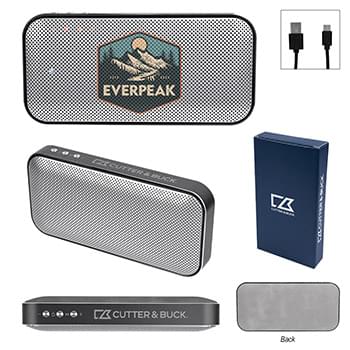 Cutter & Buck® Aluminum Suede Speaker And Power Bank