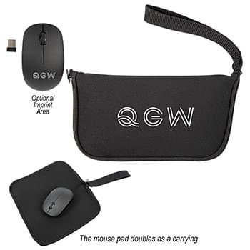 Wireless Mouse With Mousepad Carrying Case