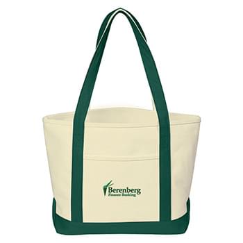 Heavy Cotton Canvas Boat Tote Bag - Embroidered