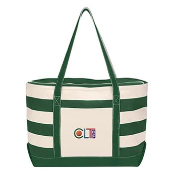 Cotton Canvas Nautical Tote Bag - Embroidered