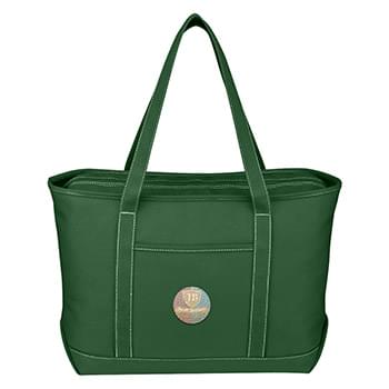 Large Cotton Canvas Yacht Tote Bag - Embroidered