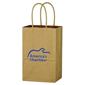 Kraft Paper Brown Shopping Bag - 5-1/4" x 8-1/4"