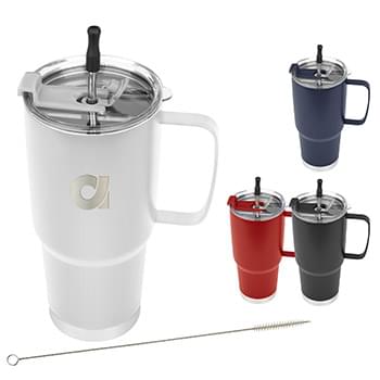 30 Oz. Lisbon Stainless Steel Tumbler With Straw