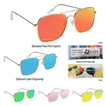 Aviator Sunglasses With Mirrored Lenses
