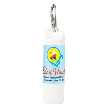 2 Oz. SPF 30 Sunscreen Lotion Carabiner Bottle