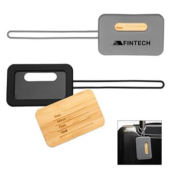 First Class Bamboo & Silicone Luggage Tag