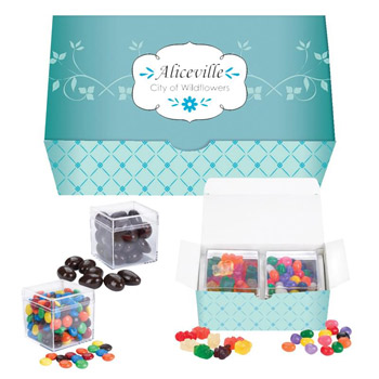 Cube Shaped Candy Set - Metallic Milk Chocolate Buttons