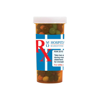 Pill Bottle (Large) - Chocolate Littles, Sugar-Free Mints, Colored Candy