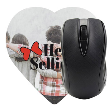 Heart Shaped Computer Mouse Pad - Dye Sublimated