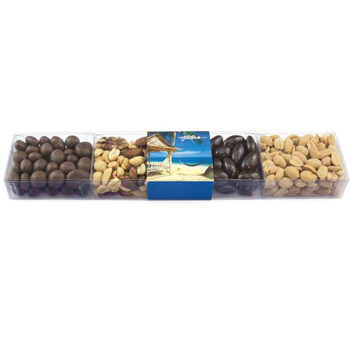 Sweet Box Medley - Chocolate Covered Almonds, Mixed Nuts, Chocolate Espresso Beans, Peanuts